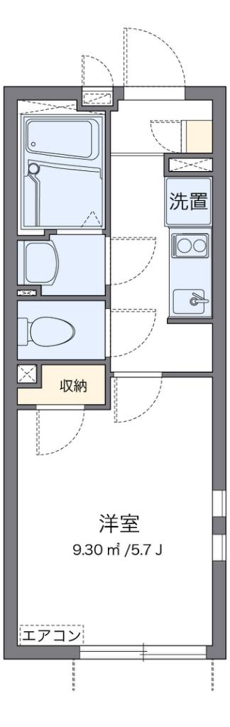 クレイノKEYAKI(1K/1階)の間取り写真