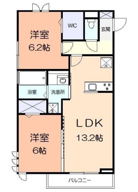 ECHO HILLS(2LDK/3階)の間取り写真