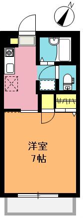 コーポアゼリア A棟(1K/2階)の間取り写真