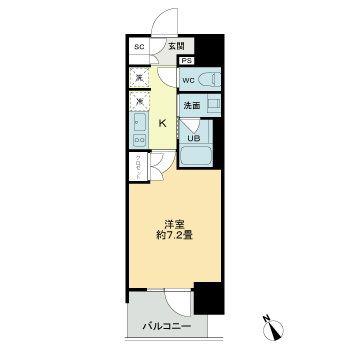 ザ・ライオンズフォーシア今池(1K/8階)の間取り写真