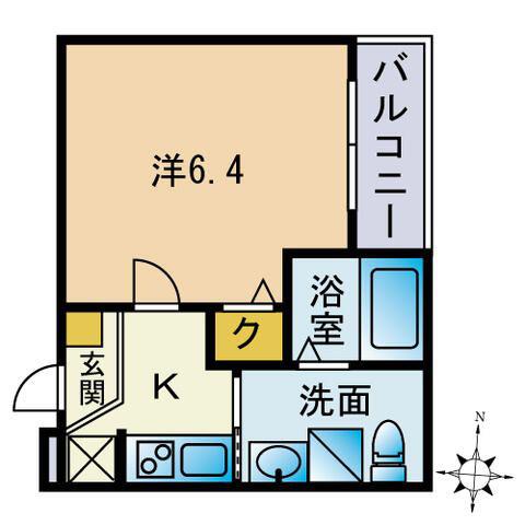 ソライロ徳丸(1K/3階)の間取り写真