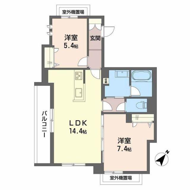 SHAMAISON COURAGEVI(2LDK/2階)の間取り写真