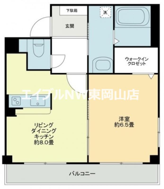 オアゾ旭川(1LDK/1階)の間取り写真
