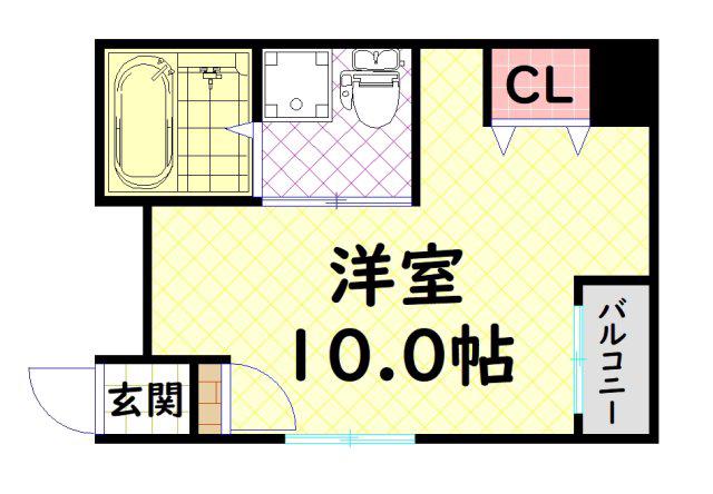 OBCマンション(ワンルーム/2階)の間取り写真