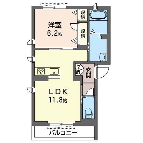 ガーデンシティー(1LDK/3階)の間取り写真