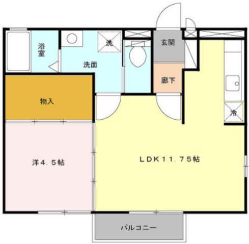 グランシャリオK(1LDK/2階)の間取り写真
