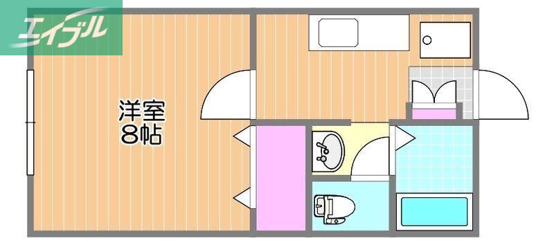 アルトハイデII B(1K/1階)の間取り写真