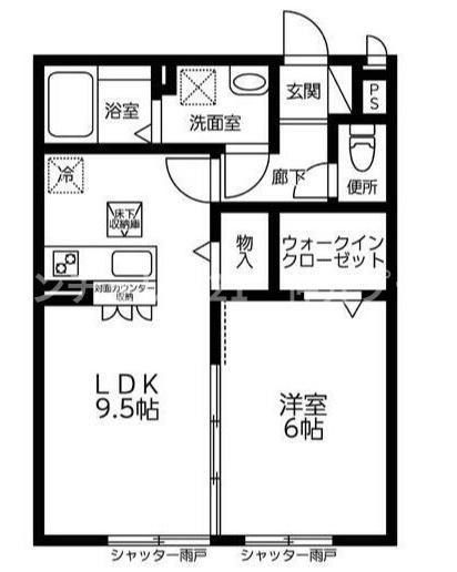 ロワール 藤沢(1LDK/1階)の間取り写真