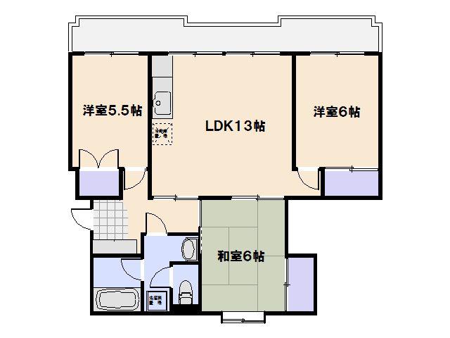 ビラ平林(3LDK/3階)の間取り写真