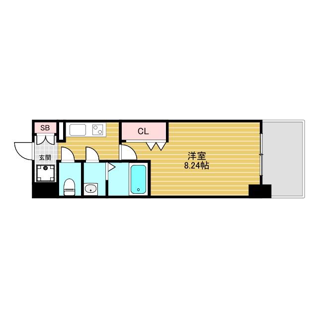 LUXE新大阪サウス(1K/4階)の間取り写真