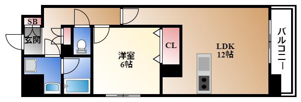 プレサンス丸の内雅風(1LDK/4階)の間取り写真
