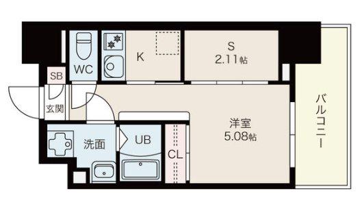 エステシア上前津(1SK/4階)の間取り写真
