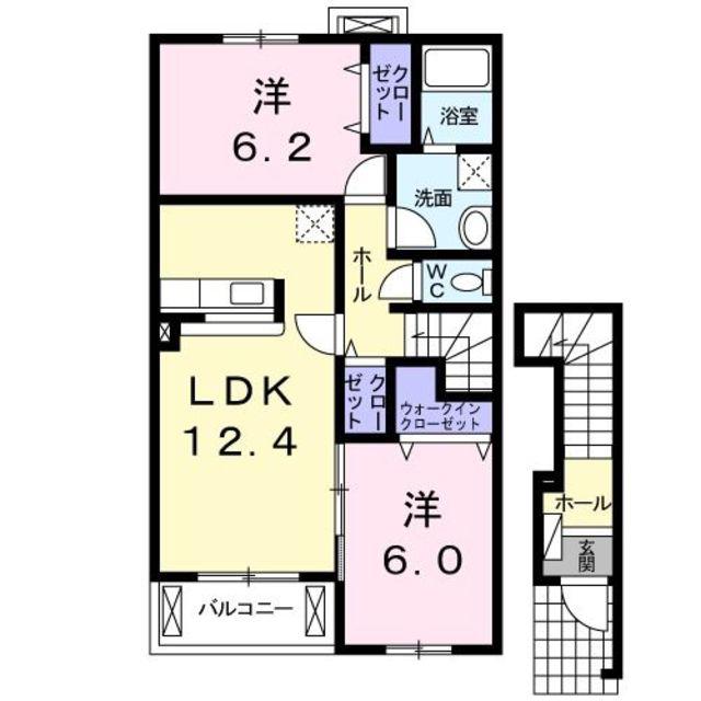 プレッソ・II(2LDK/2階)の間取り写真