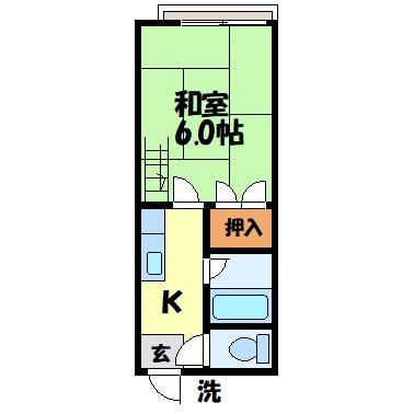 メゾン江平(1K/1階)の間取り写真