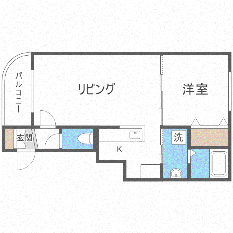 オルムドグランメール琴似(1LDK/3階)の間取り写真