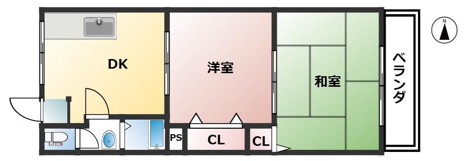 義東マンション(2DK/3階)の間取り写真