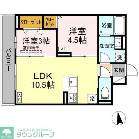 セレスティア新小岩(2LDK/3階)の間取り写真