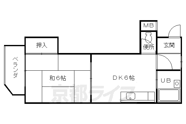 梅津シャトープレザンス(1DK/3階)の間取り写真