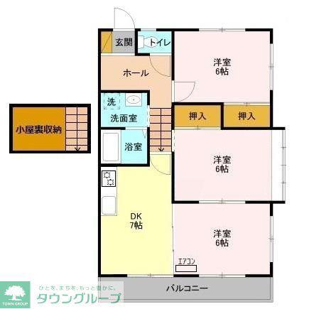 農住メゾンサニーホームズA(3DK/2階)の間取り写真