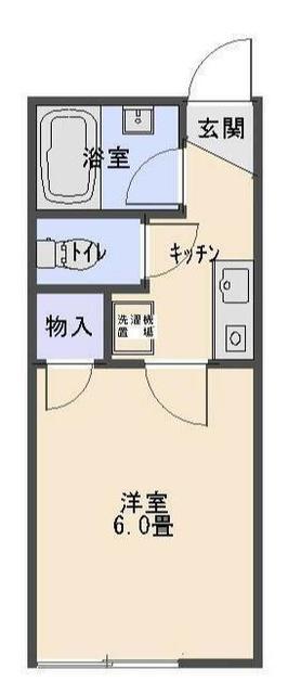 フラットアイトーン(1K/1階)の間取り写真