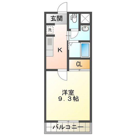 グレイスヒル(1K/3階)の間取り写真