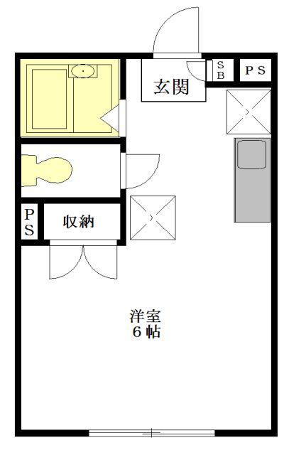 エステート新江古田(ワンルーム/1階)の間取り写真