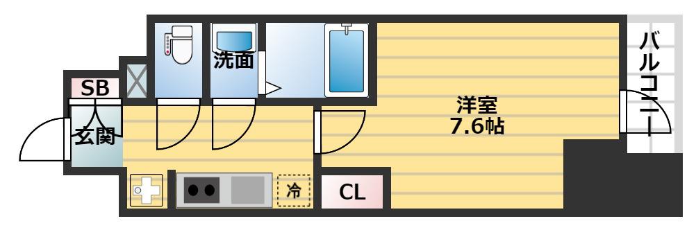 プレサンス北浜レガーロ(1K/11階)の間取り写真