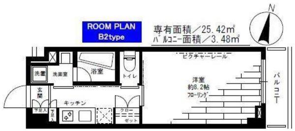 ステージグランデ錦糸町(1K/1階)の間取り写真