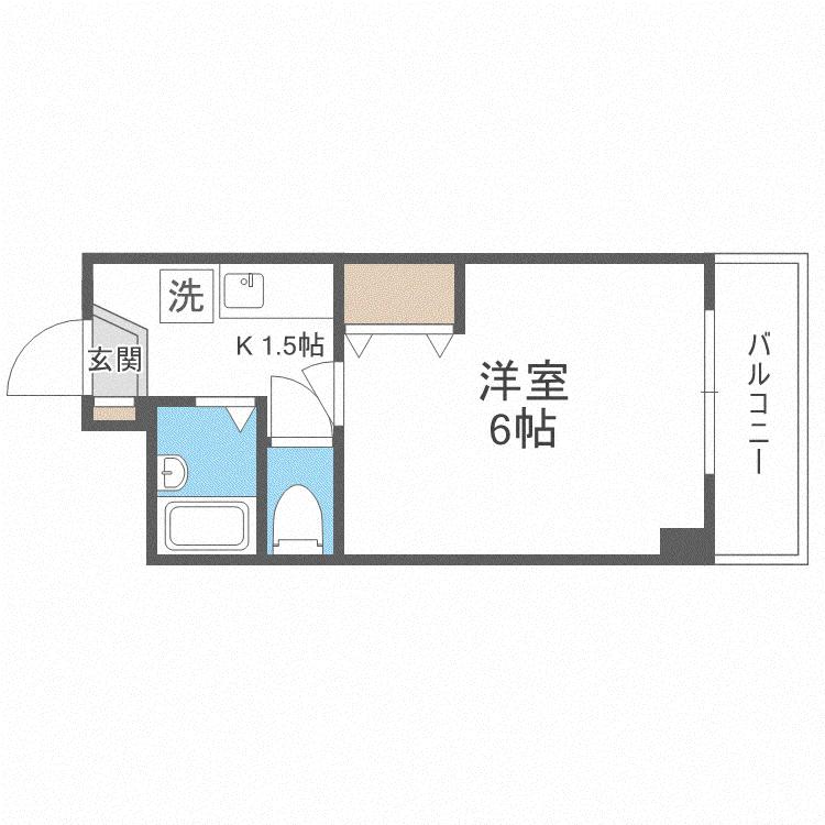 ガーデンパレス西新 30(1K/4階)の間取り写真