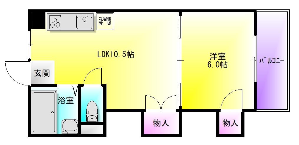 山本北コーポラス2号(1LDK/1階)の間取り写真