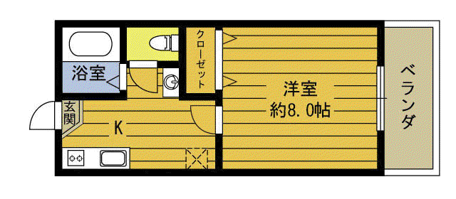 アミュゼ7(1K/1階)の間取り写真