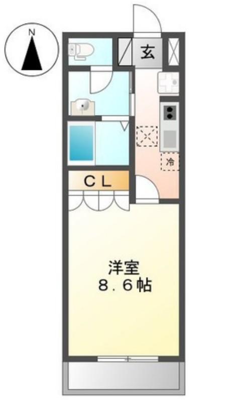 レジデンス小金井(1K/1階)の間取り写真