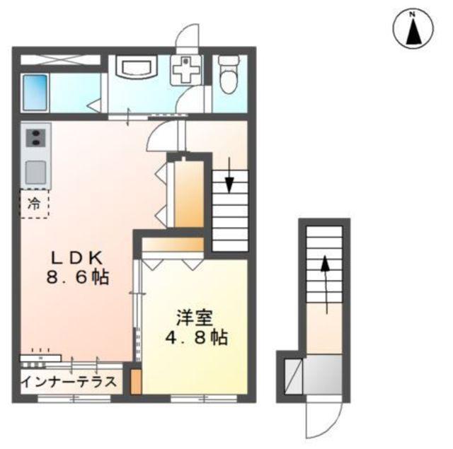 所沢市小手指町アパート工事(1LDK/2階)の間取り写真