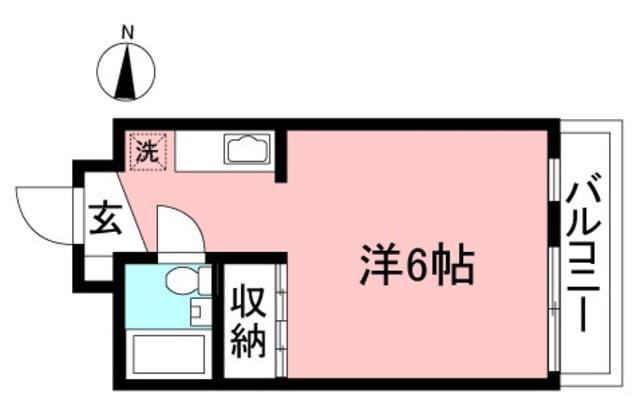 ペアレンツちば(1K/2階)の間取り写真