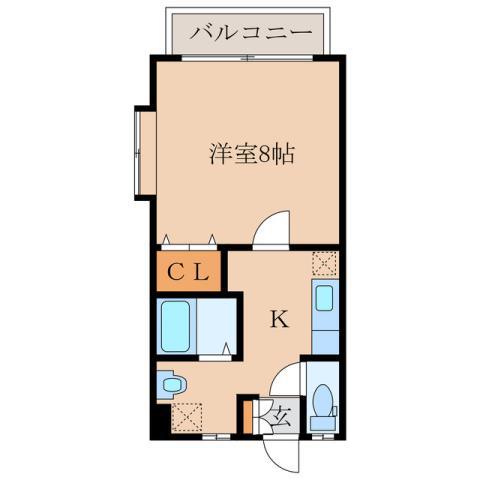 エムハイツA棟(1K/2階)の間取り写真