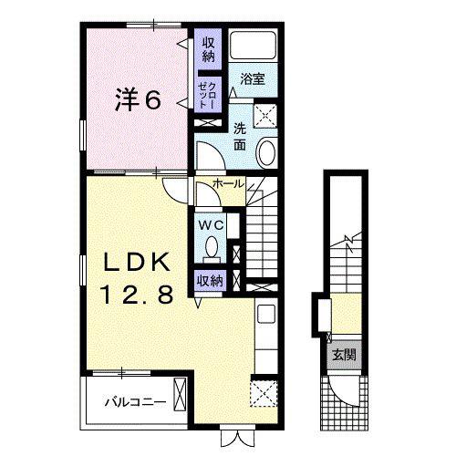 エトワール伏山(1LDK/2階)の間取り写真