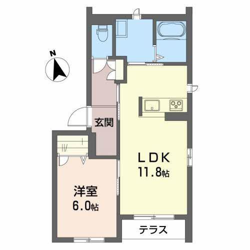 シャーメゾン安栄(1LDK/1階)の間取り写真