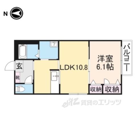 クラヴィエ睦美(1LDK/1階)の間取り写真