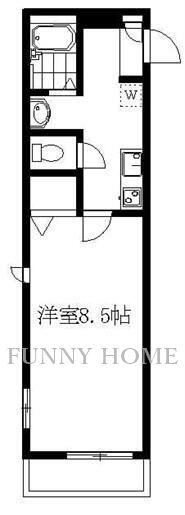 コンフォール三軒茶屋(1K/1階)の間取り写真