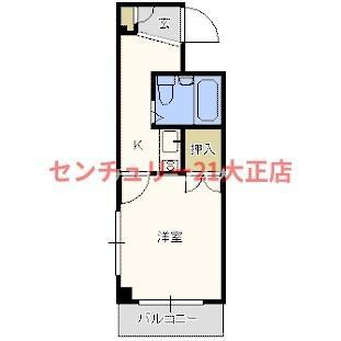 LUSENT大西(1K/5階)の間取り写真