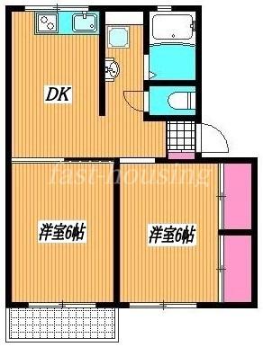 ティーハイム(2DK/1階)の間取り写真