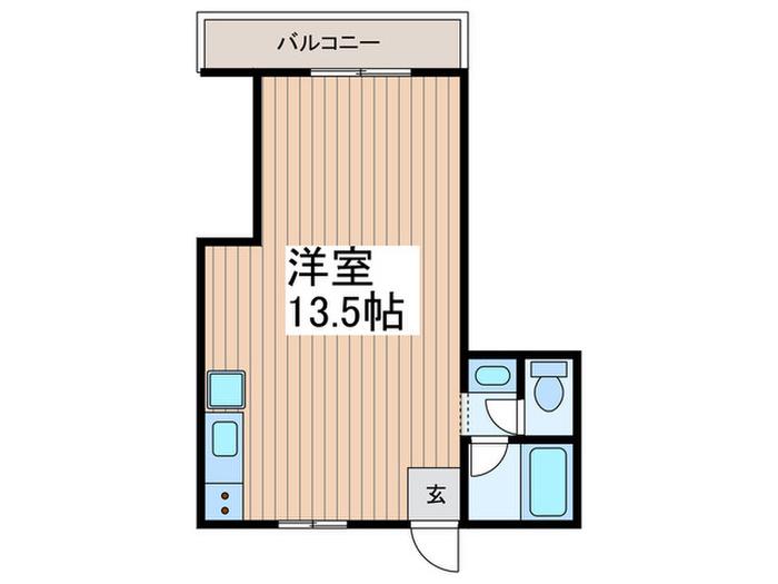 白岩ビル(ワンルーム/5階)の間取り写真