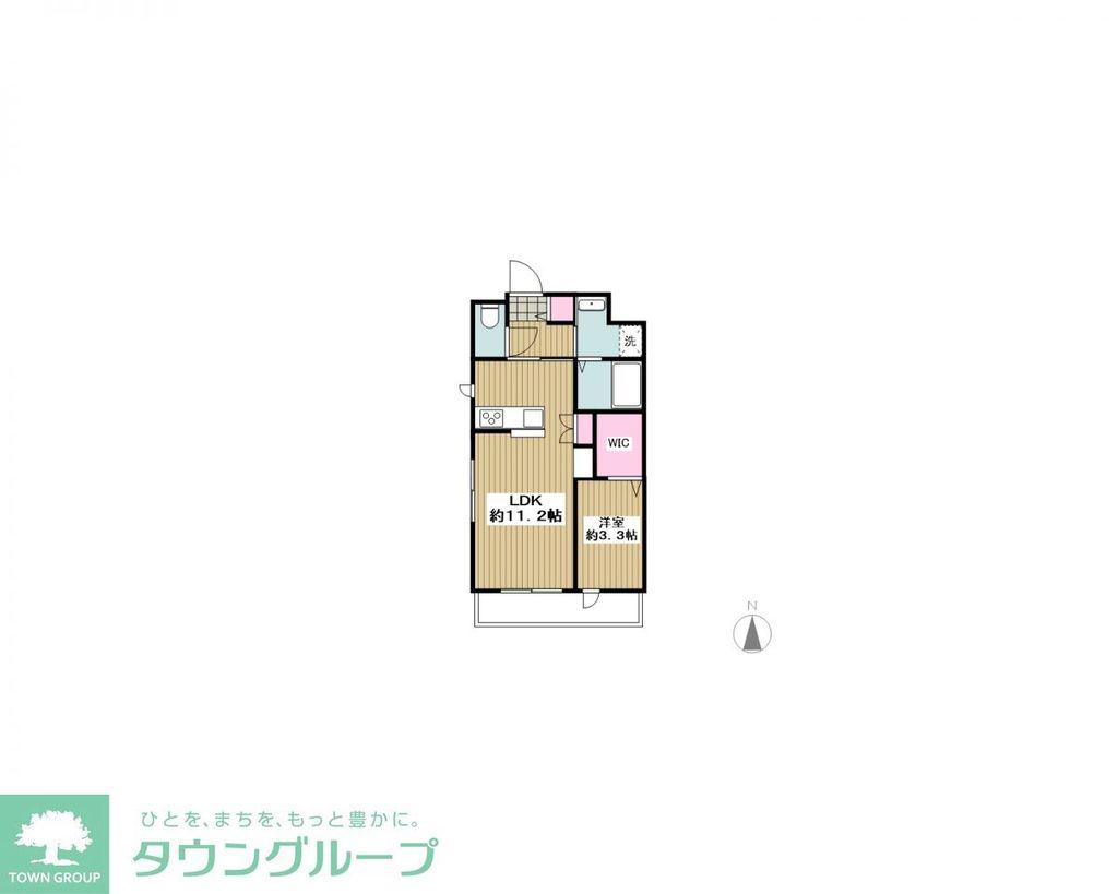 オークヴィラウエスト(1LDK/3階)の間取り写真