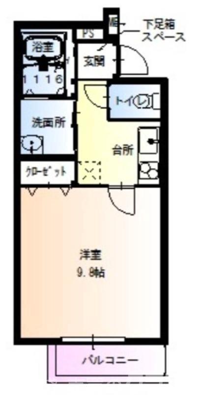 フジパレス堺南長尾V番館(1K/3階)の間取り写真