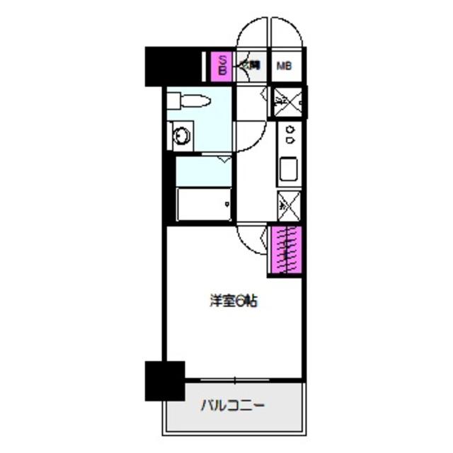 エスリード大阪城(1K/9階)の間取り写真