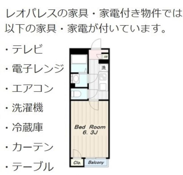 レオネクストINAGI(1K/2階)の間取り写真