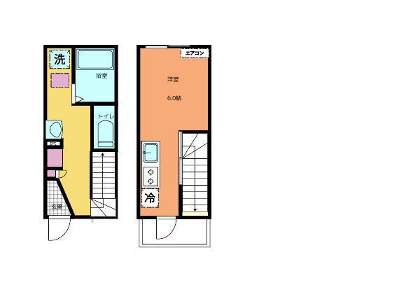 CALM NEST(1K/1階)の間取り写真