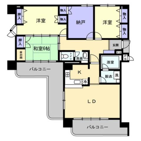 サンハイツ宇多津(4LDK/11階)の間取り写真