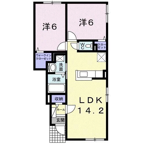 グランド オーシャン(2LDK/1階)の間取り写真