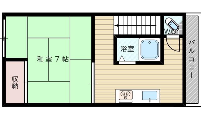 菅原河野ハイツ(1K/1階)の間取り写真